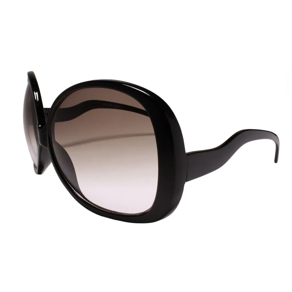 Oversize Square Swan Drop Temple Vintage Butterfly Womens Black Sunglasses